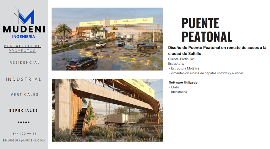 Renders del proyecto de puente peatonal en Saltillo