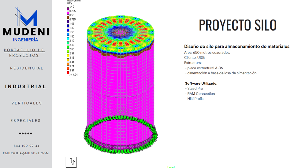 Modelo estructural del proyecto de silo